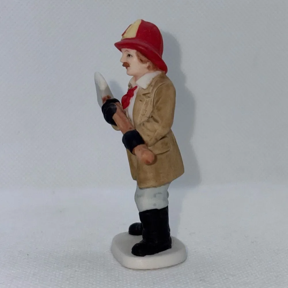 Vintage Lefton Firefighter Holiday Village Figurine with Axe